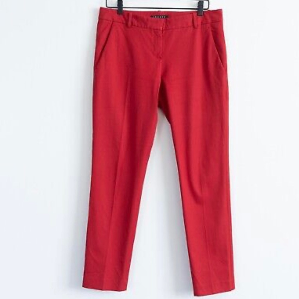 Theory women’s cotton blend red trouser pants,size 8